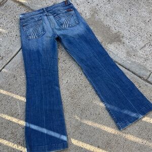 7 For All Mankind Flare Jeans in Medium Blue